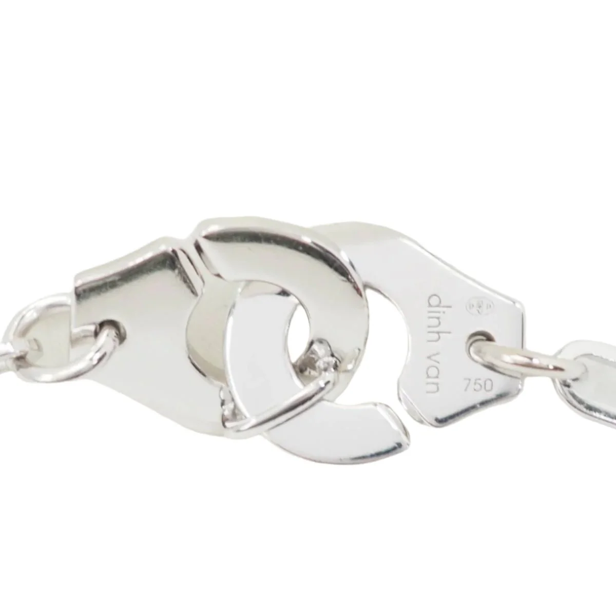Bracelet Dinh Van Menottes R12 in white gold and diamonds - Image 4
