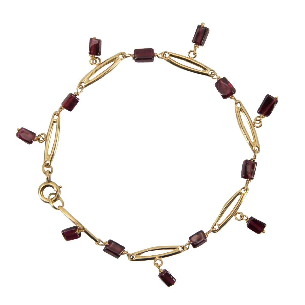 Antique bracelet in yellow gold and garnets