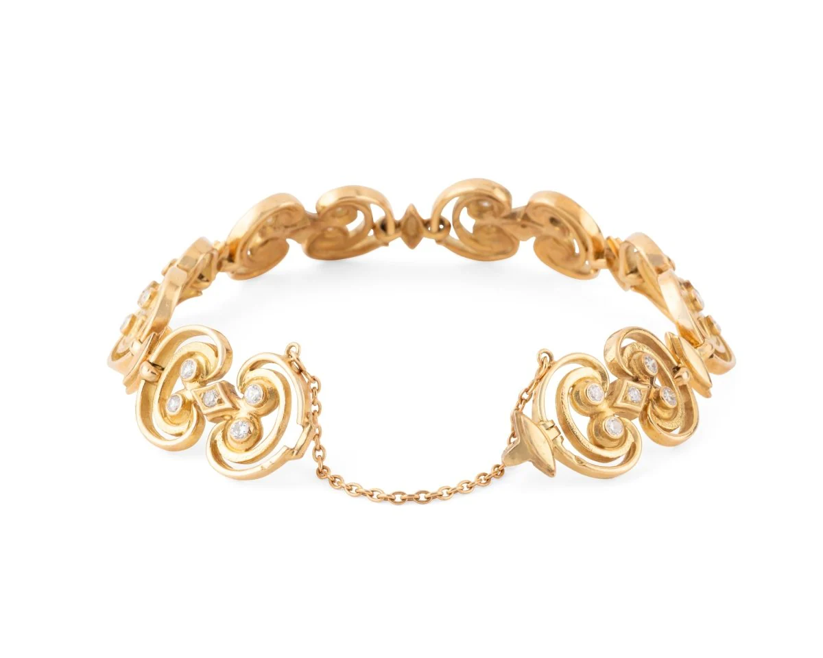 Bracelet at yellow gold and diamonds - Image 2