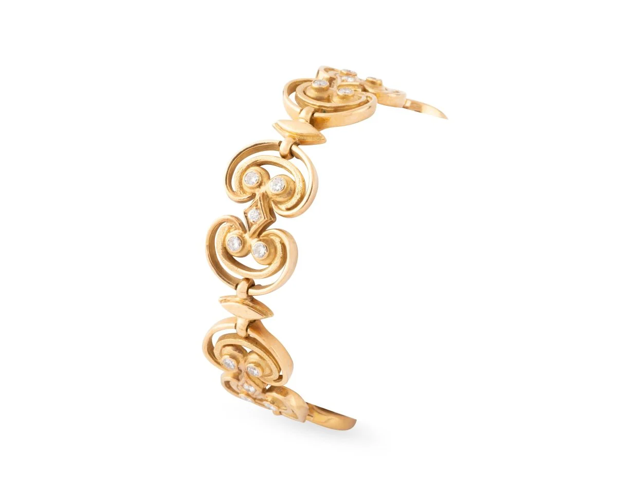 Bracelet at yellow gold and diamonds - Image 3