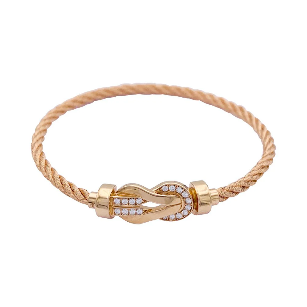 Fred bracelet, “Chance Infinie”, pink gold, diamonds.