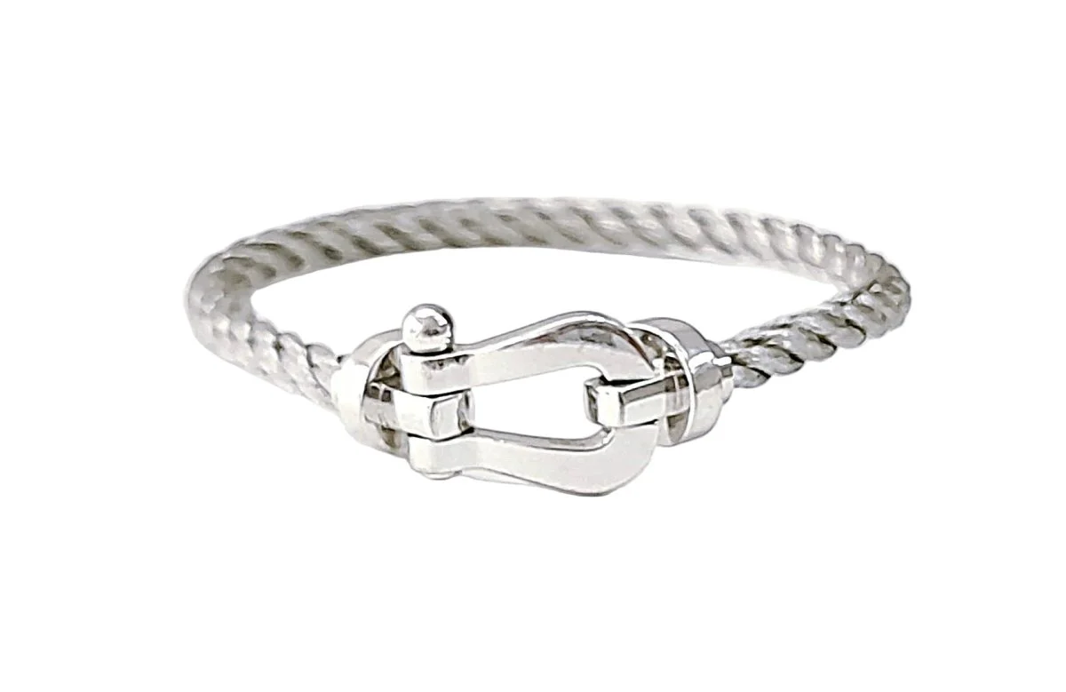 FRED "Force 10" Bracelet in white gold and steel - Image 5