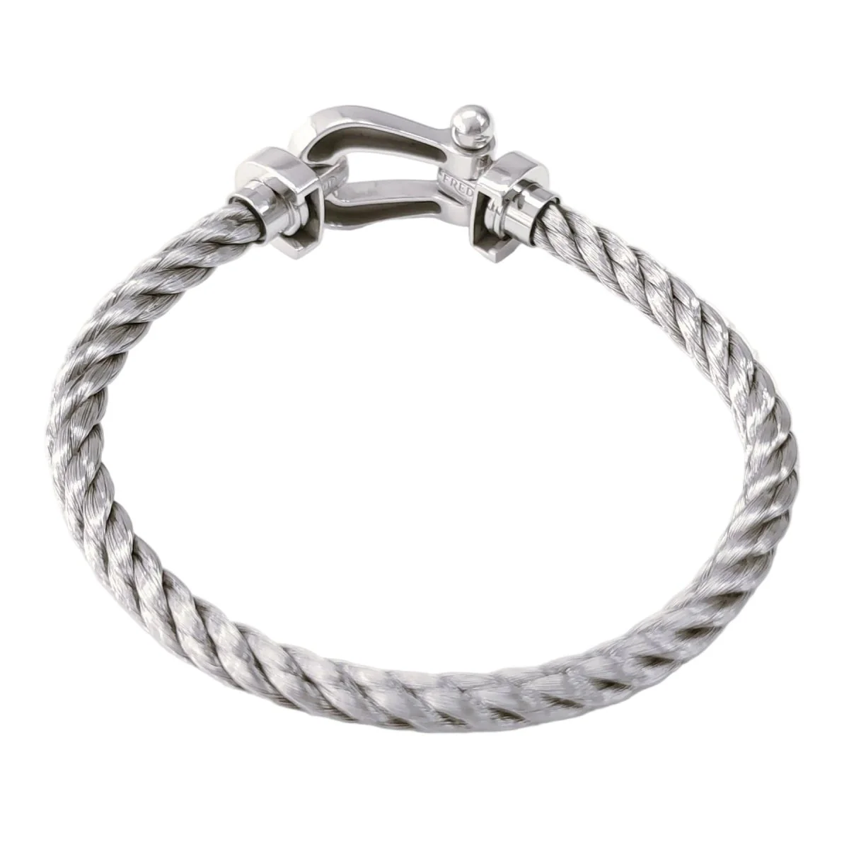 FRED "Force 10" Bracelet in white gold and steel - Image 6
