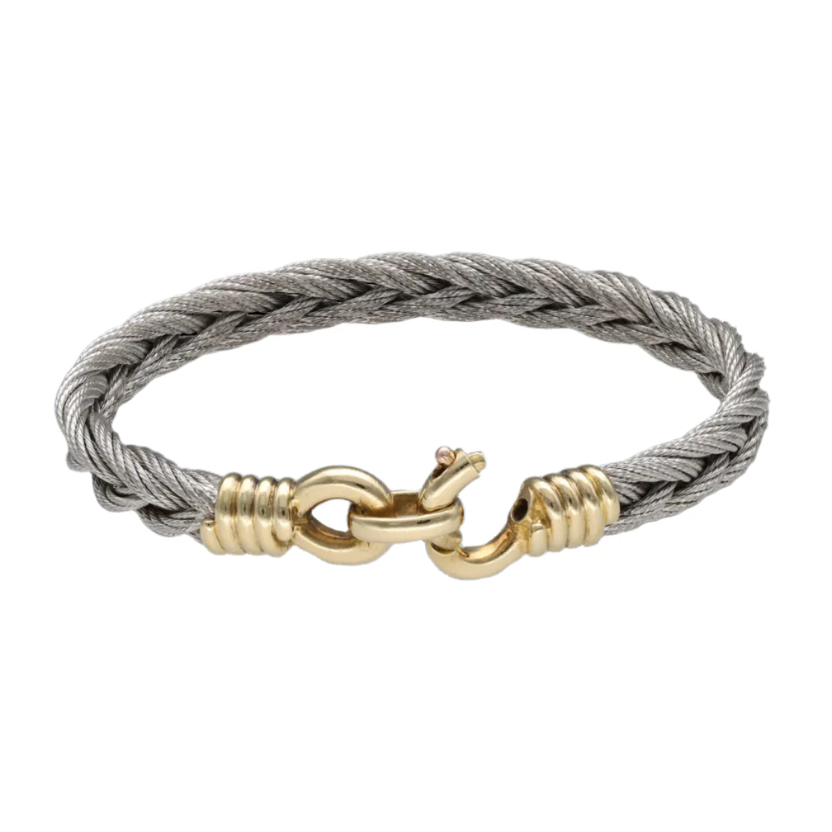 Bracelet Fred Vintage Force 10 in 18k yellow gold and steel circa 1980, 17 cm. - Image 2