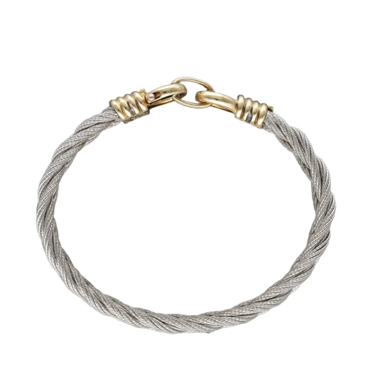 Bracelet Fred Vintage Force 10 in 18k yellow gold and steel circa 1980, 17 cm. - Image 4