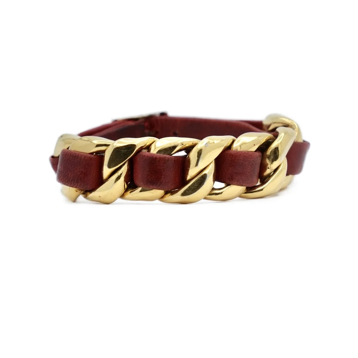 Bracelet CHANEL in metal and leather