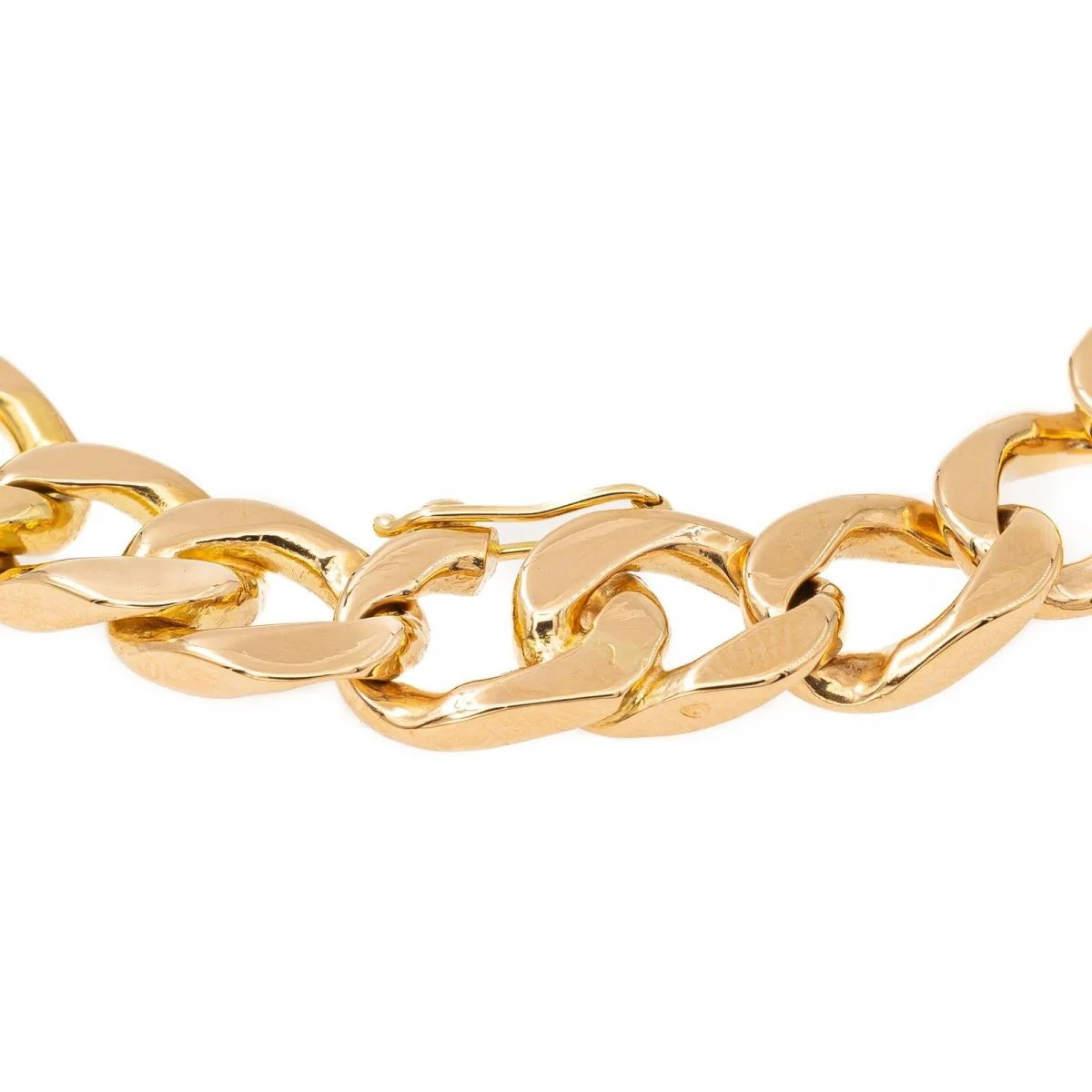 Solid Curb Bracelet in yellow gold - Image 2
