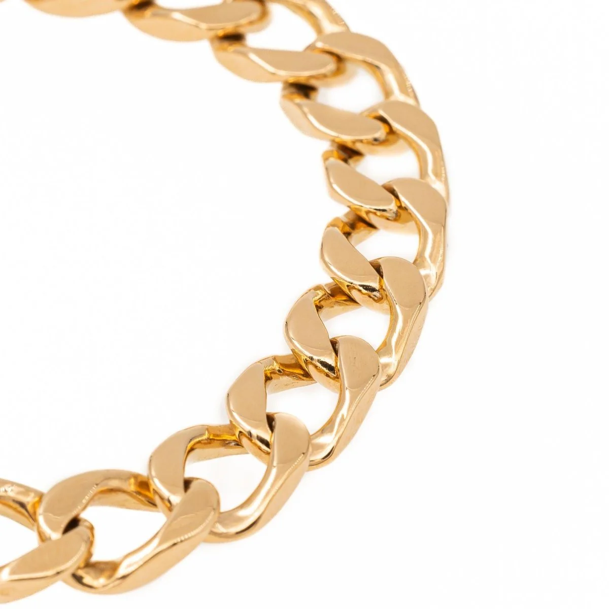 Solid Curb Bracelet in yellow gold - Image 4