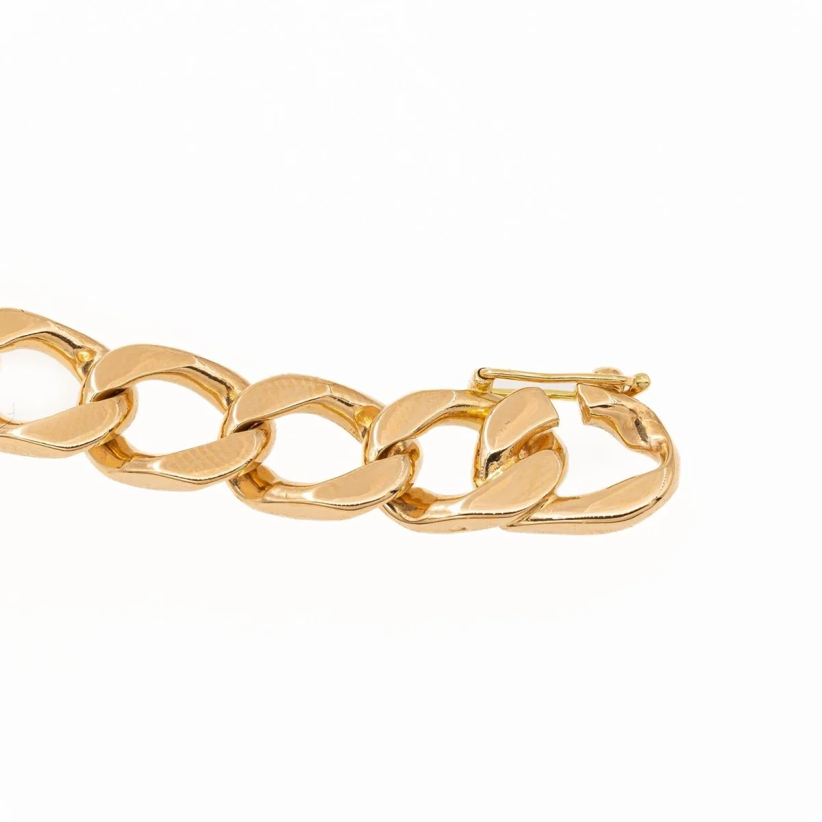 Solid Curb Bracelet in yellow gold - Image 5