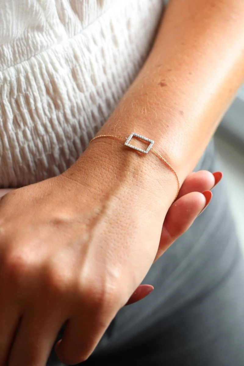 White gold, rose gold and diamond bracelet - Image 2