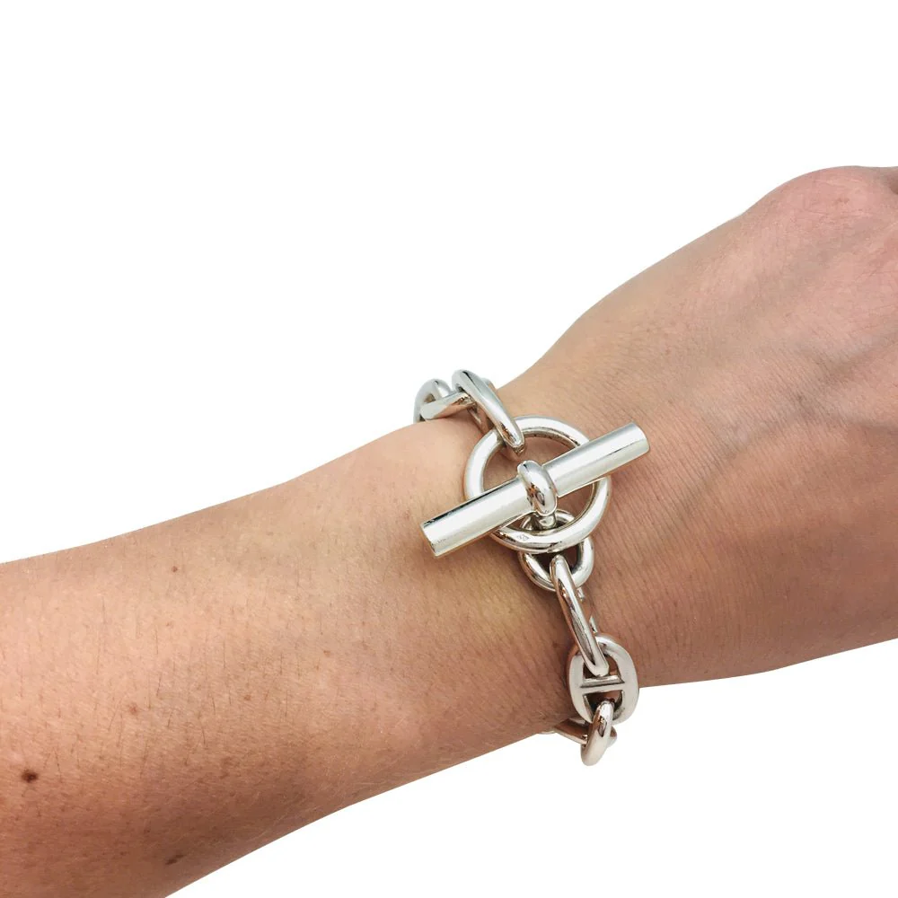 Hermès bracelet, “Anchor chain”, silver - Image 5