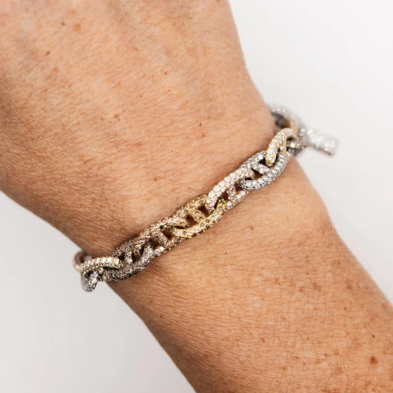 HERMÈS "Chaîne d'ancre" marine chain-link bracelet in yellow gold, white gold, rose gold and diamonds - Image 2