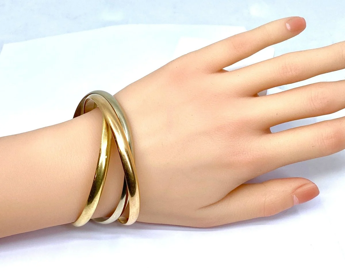 CARTIER “Trinity” bangle bracelet in yellow, white and rose gold - Image 5