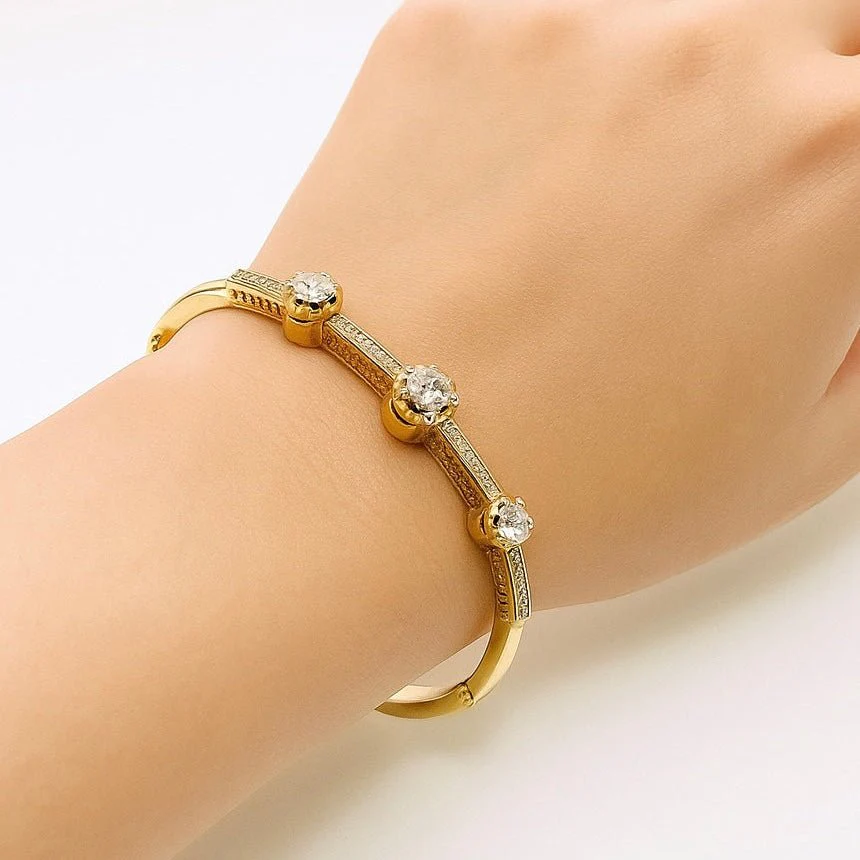 Bracelet Jonc in yellow gold and diamonds - Image 2