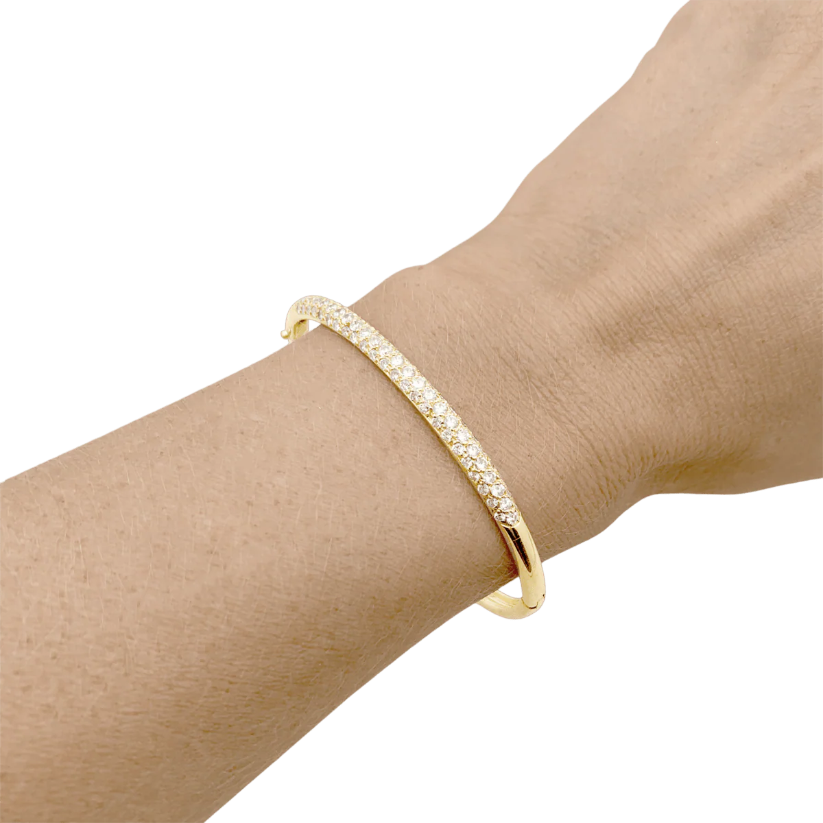 Bracelet Jonc en or jaune et diamants - Image 2