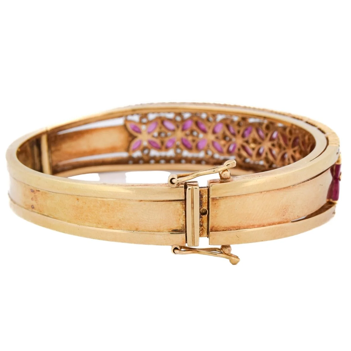 Bracelet Jonc en or jaune, rubis et diamants - Image 7
