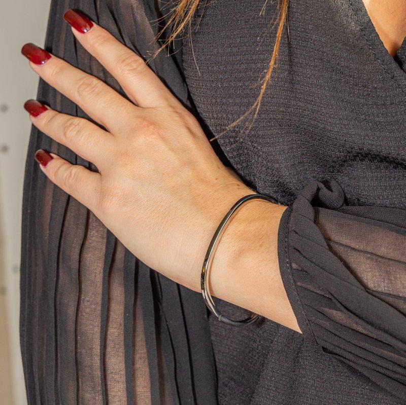 White Gold Bangle Bracelet - Image 2