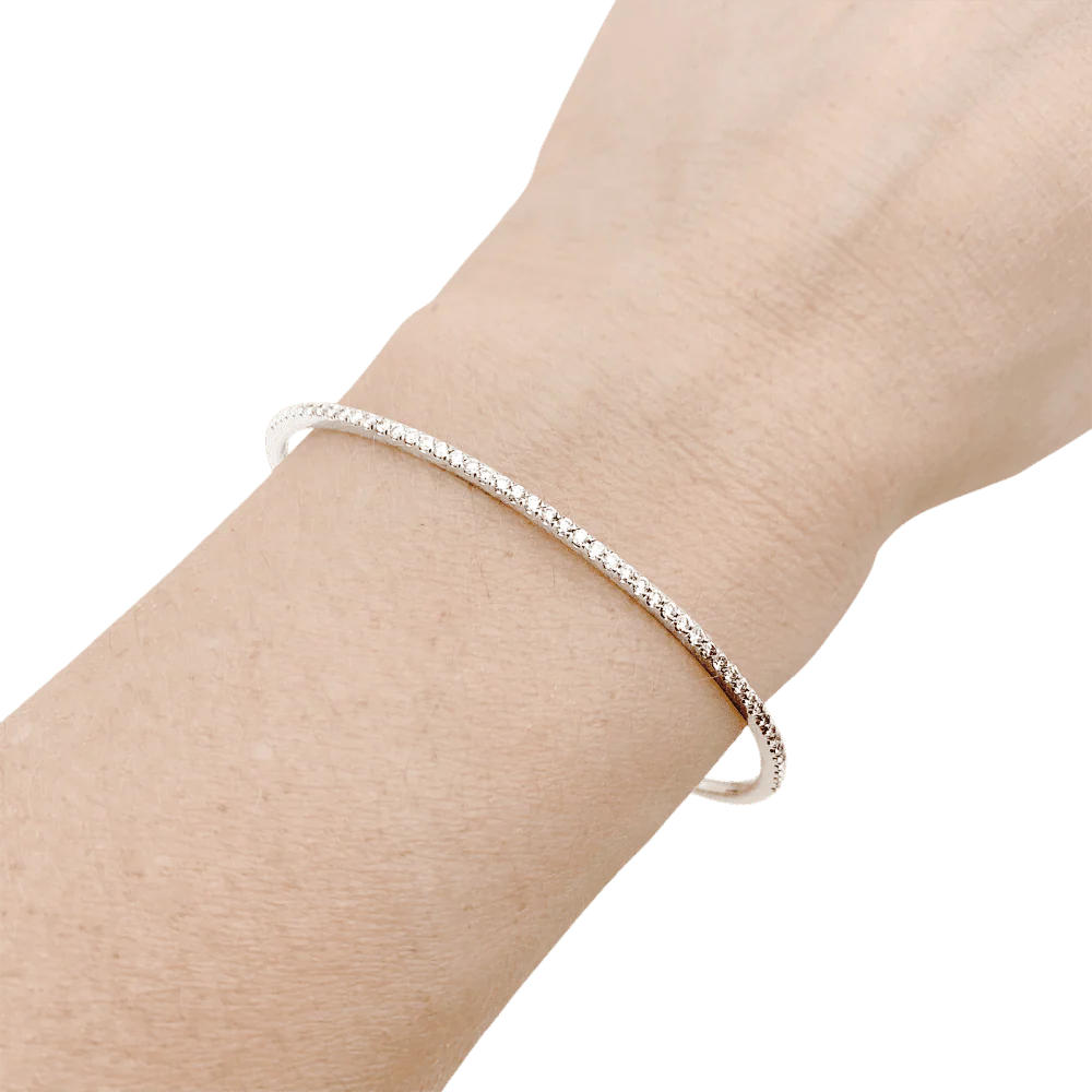 White gold and Diamond Bangle Bracelet - Image 2