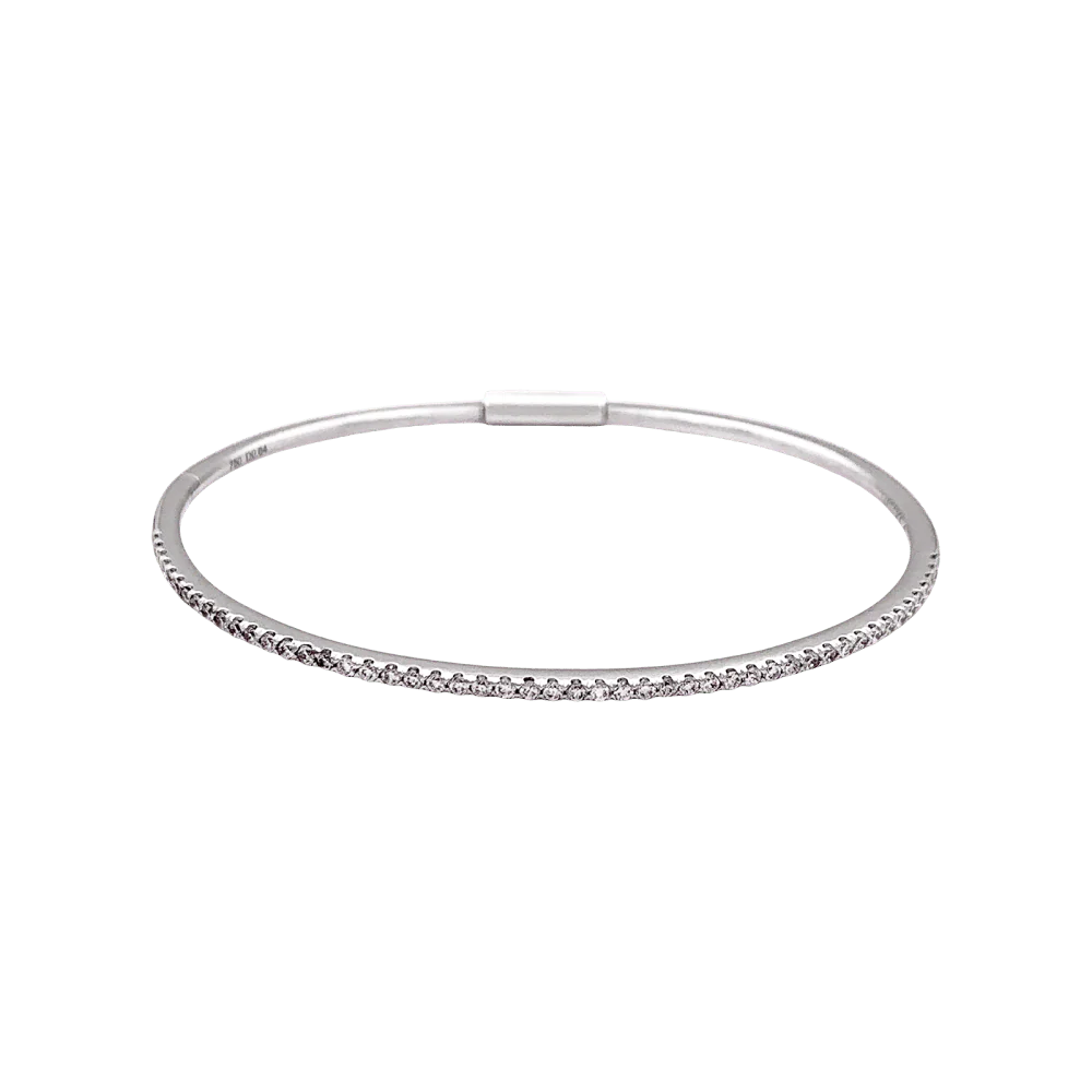 White gold and Diamond Bangle Bracelet - Image 3