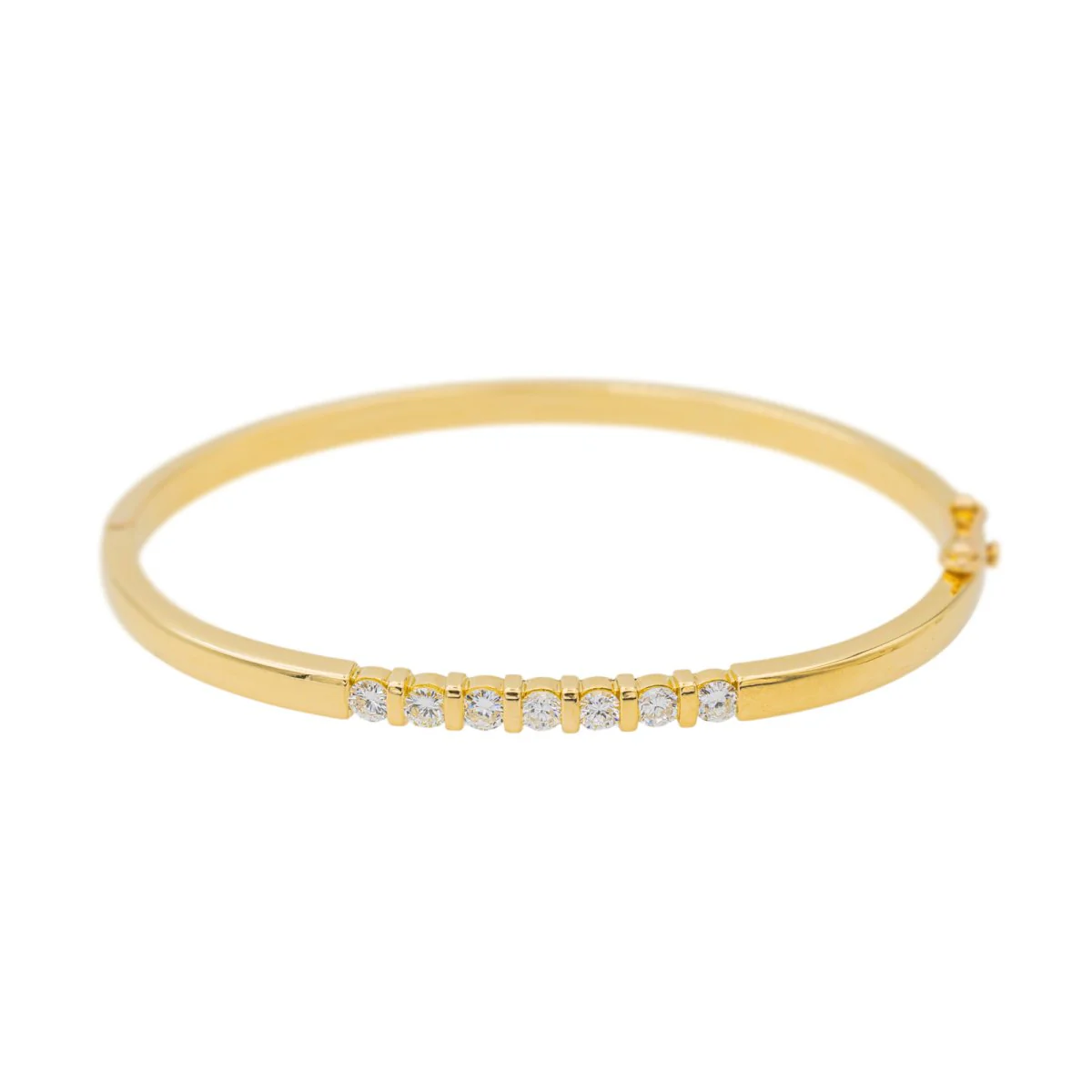 Yellow Gold Diamond Bangle Bracelet - Image 5