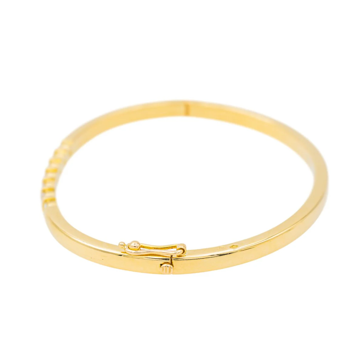 Yellow Gold Diamond Bangle Bracelet - Image 6