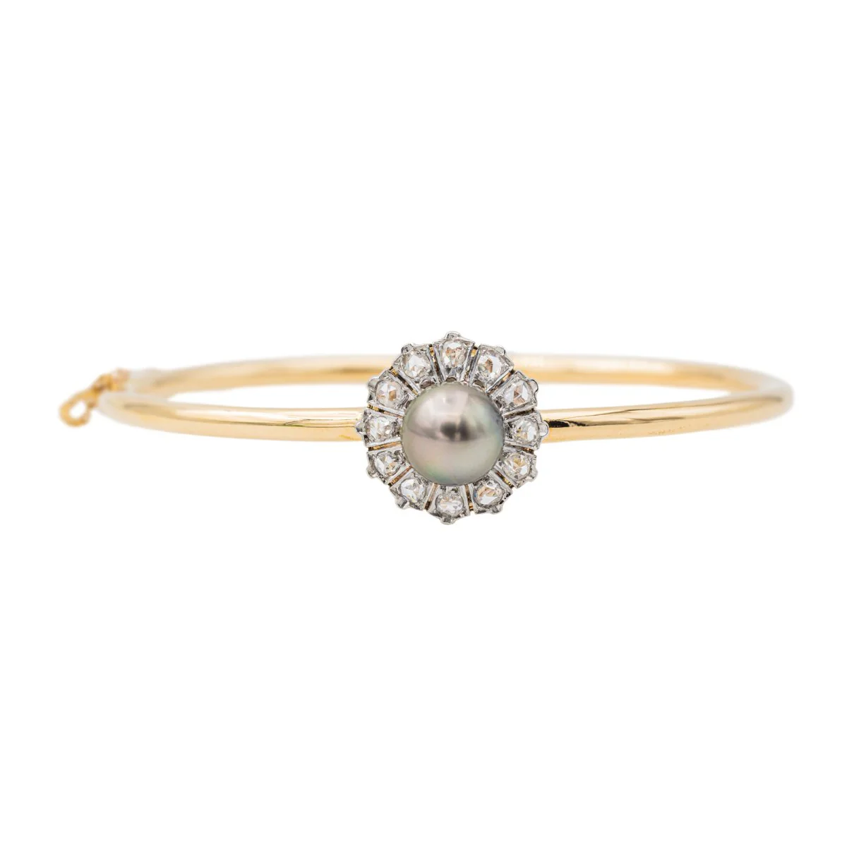 Bracelet Bangle Yellow gold Pearl