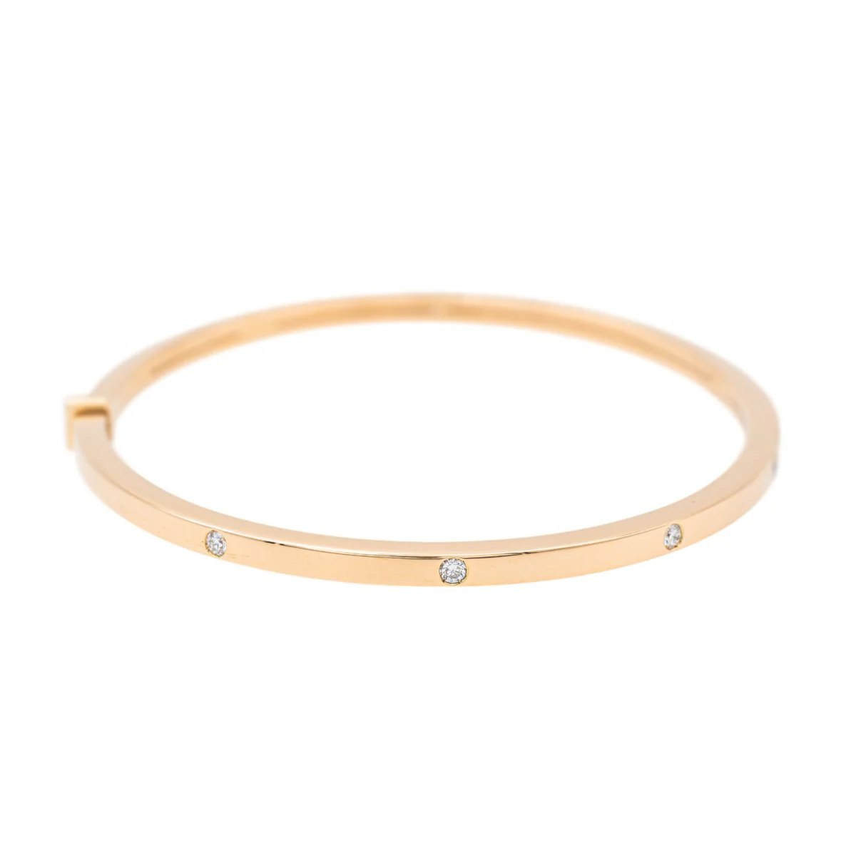 Diamond Bangle Bracelet in Rose Gold - Image 5