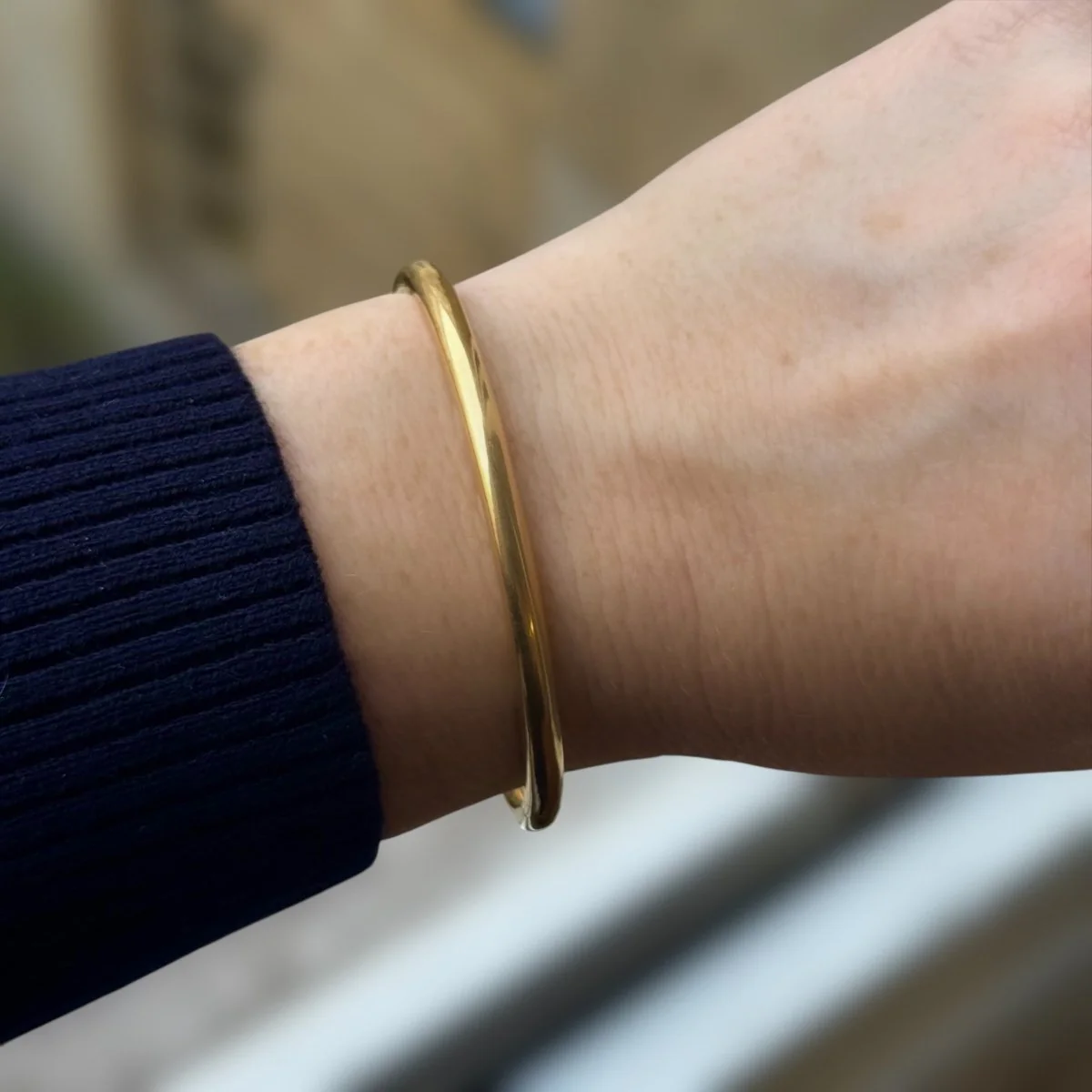 Bracelet jonc moyen modèle en or jaune - Image 2