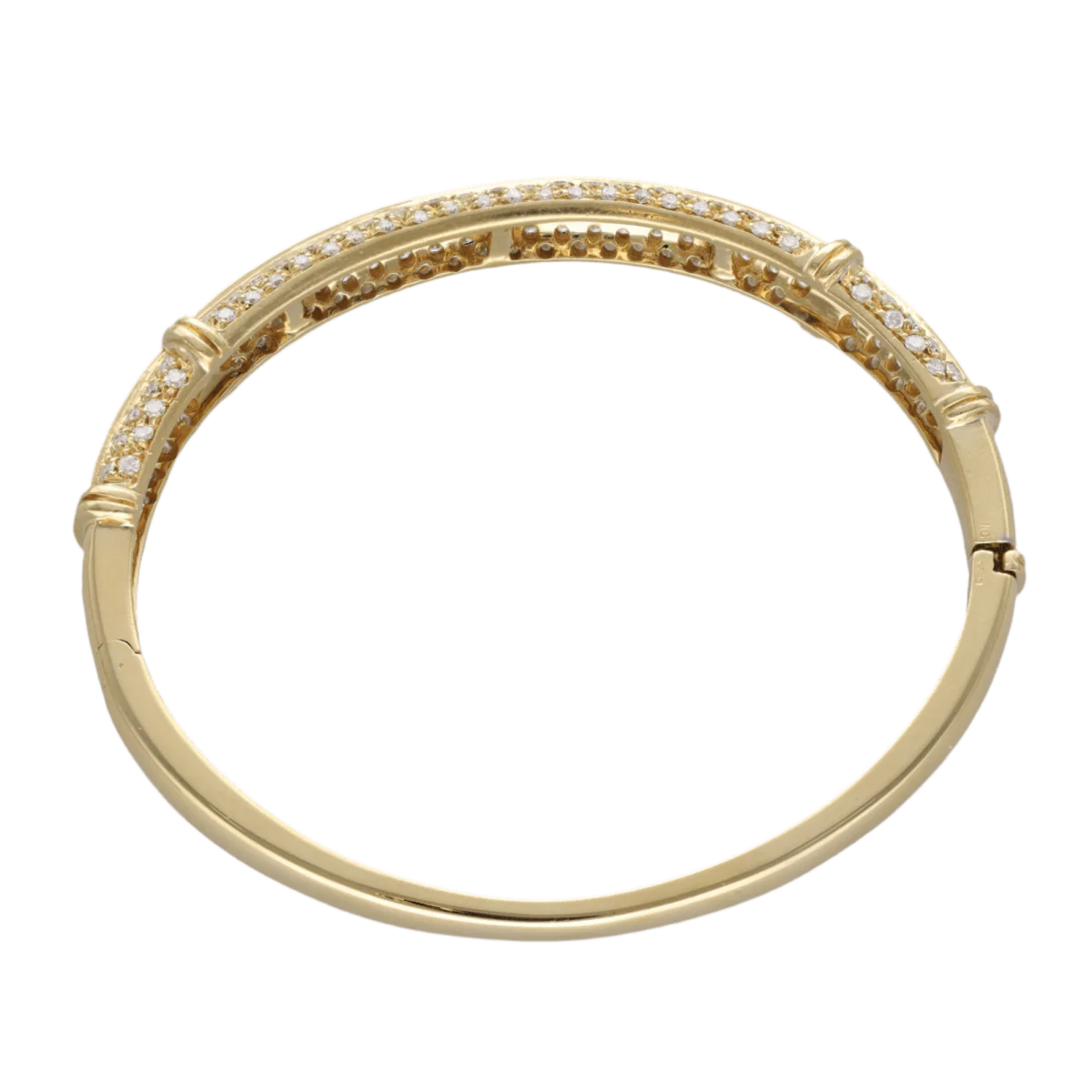 Bangle bracelet in yellow gold, sapphires and diamonds - Image 4