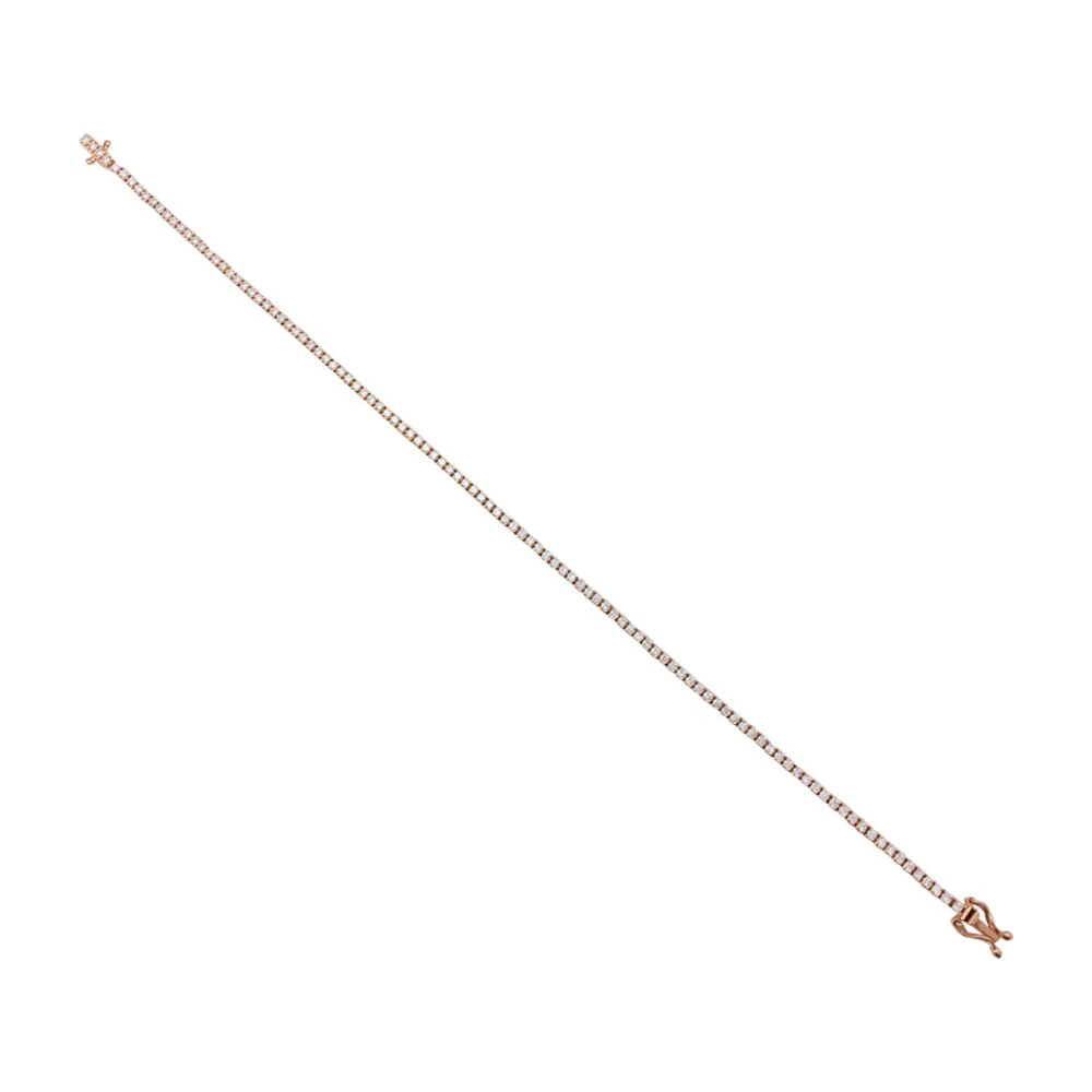 Diamond line bracelet in pink gold - Image 2