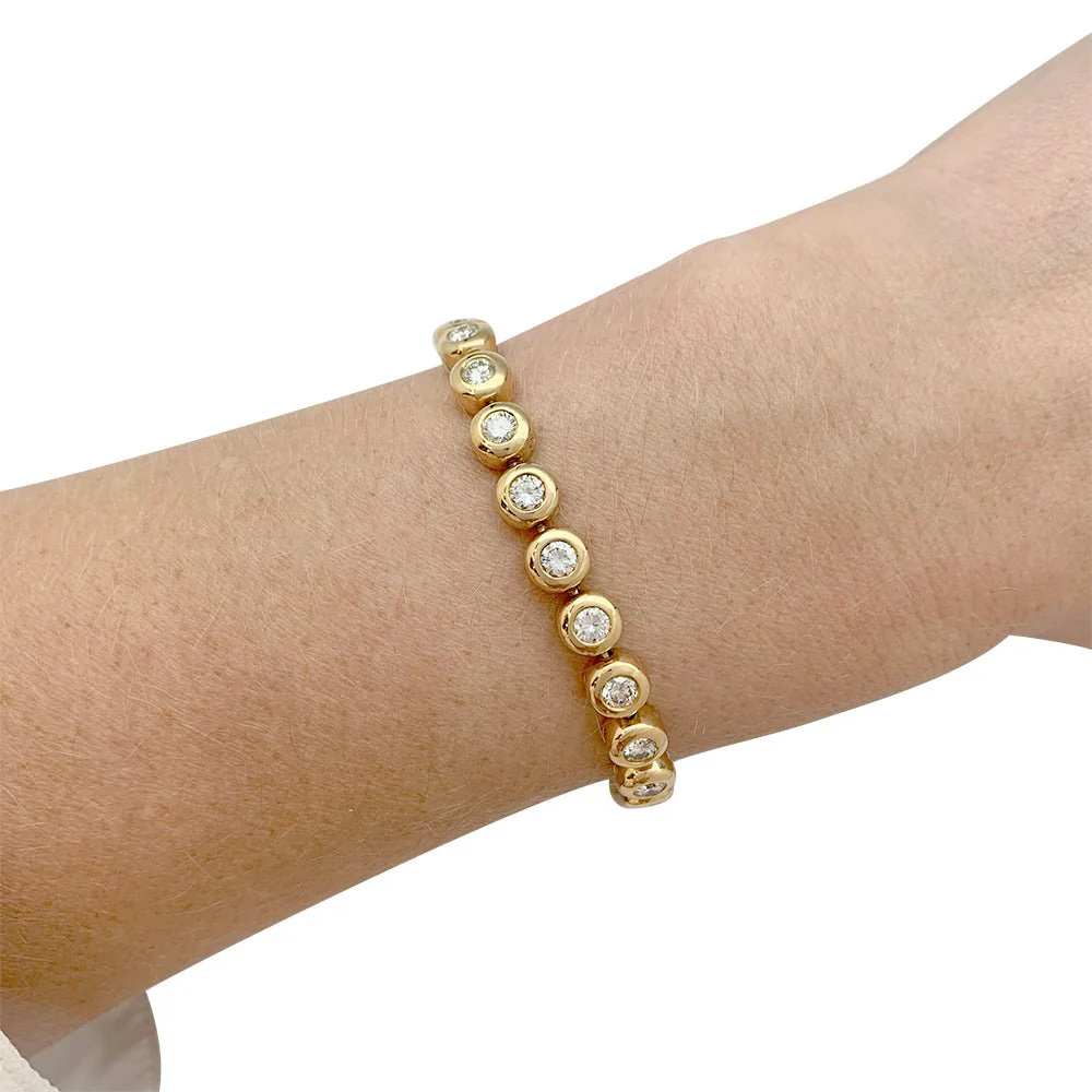 Diamond line bracelet in bezel setting - Image 2
