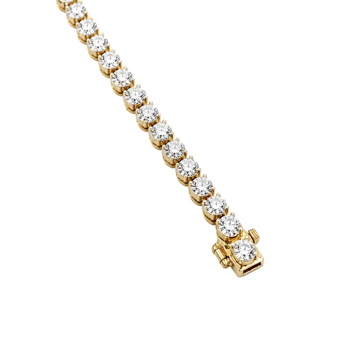 "Ligne" Bracelet in Yellow Gold and Diamonds - Image 4