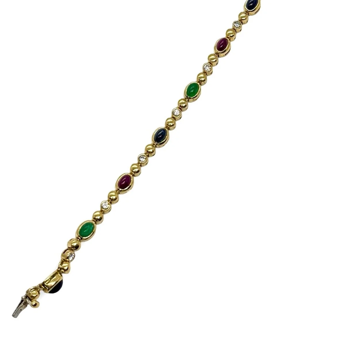 Bracelet Line in yellow gold, sapphires, emeralds, rubies and diamonds - Image 3