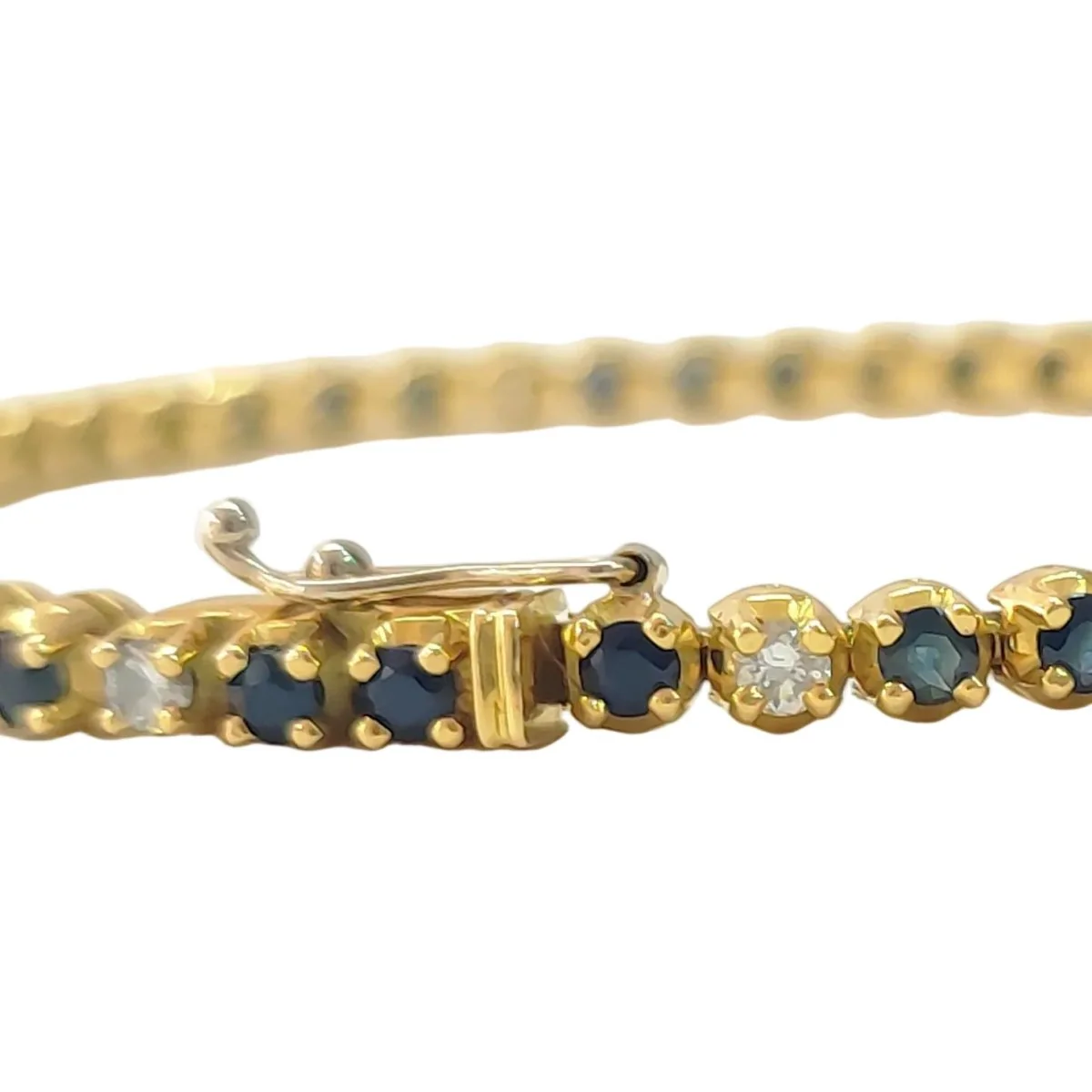 "Ligne" Bracelet in Yellow Gold, Sapphires, and Diamonds - Image 5