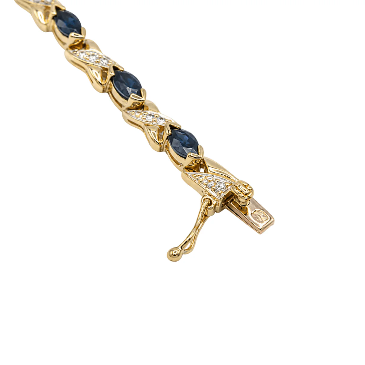 "Ligne" Bracelet in Yellow Gold, Sapphires, and Diamonds - Image 5