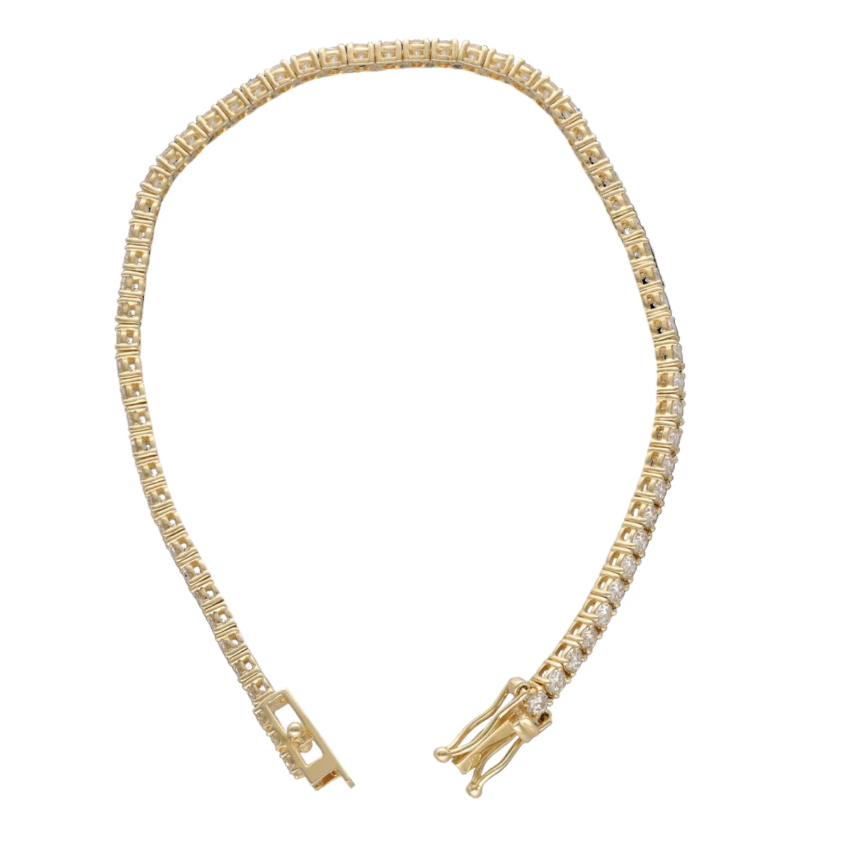 Ligne bracelet in yellow gold and diamonds - Image 2