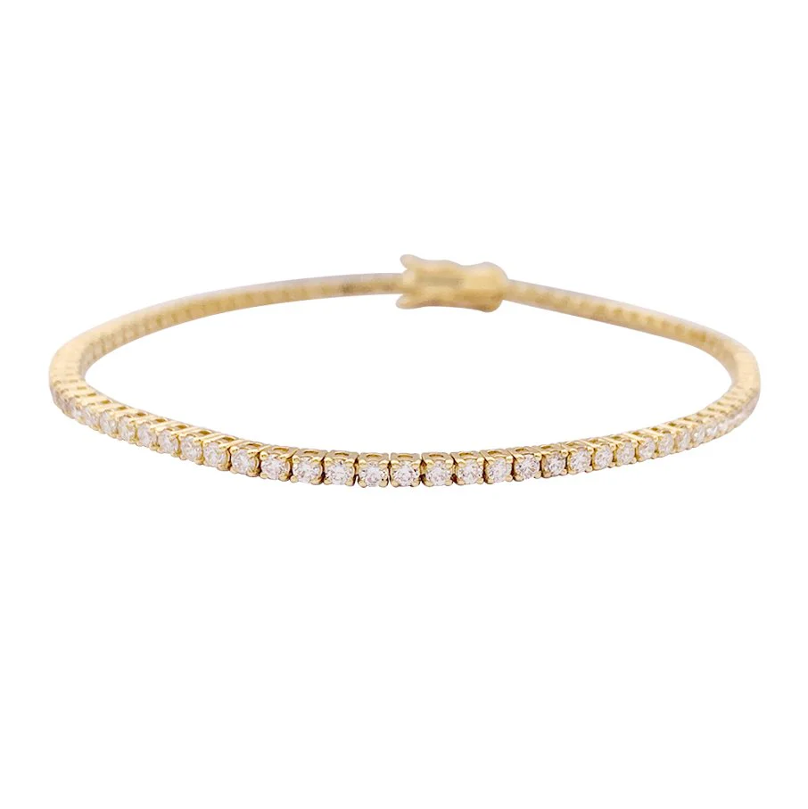 Tennis Line Bracelet in Yellow Gold and Diamonds