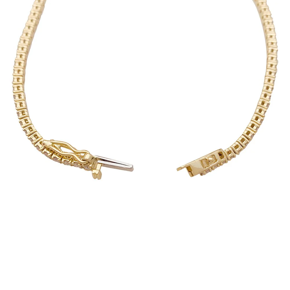 Tennis Line Bracelet in Yellow Gold and Diamonds - Image 3