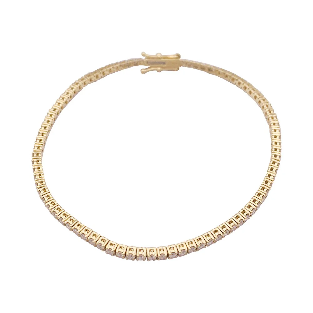 Tennis Line Bracelet in Yellow Gold and Diamonds - Image 5