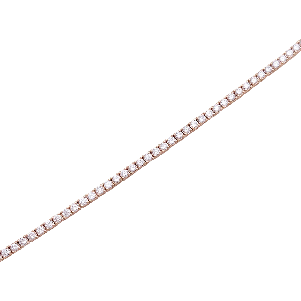 Bracelet tennis line in rose gold, diamonds. - Image 3