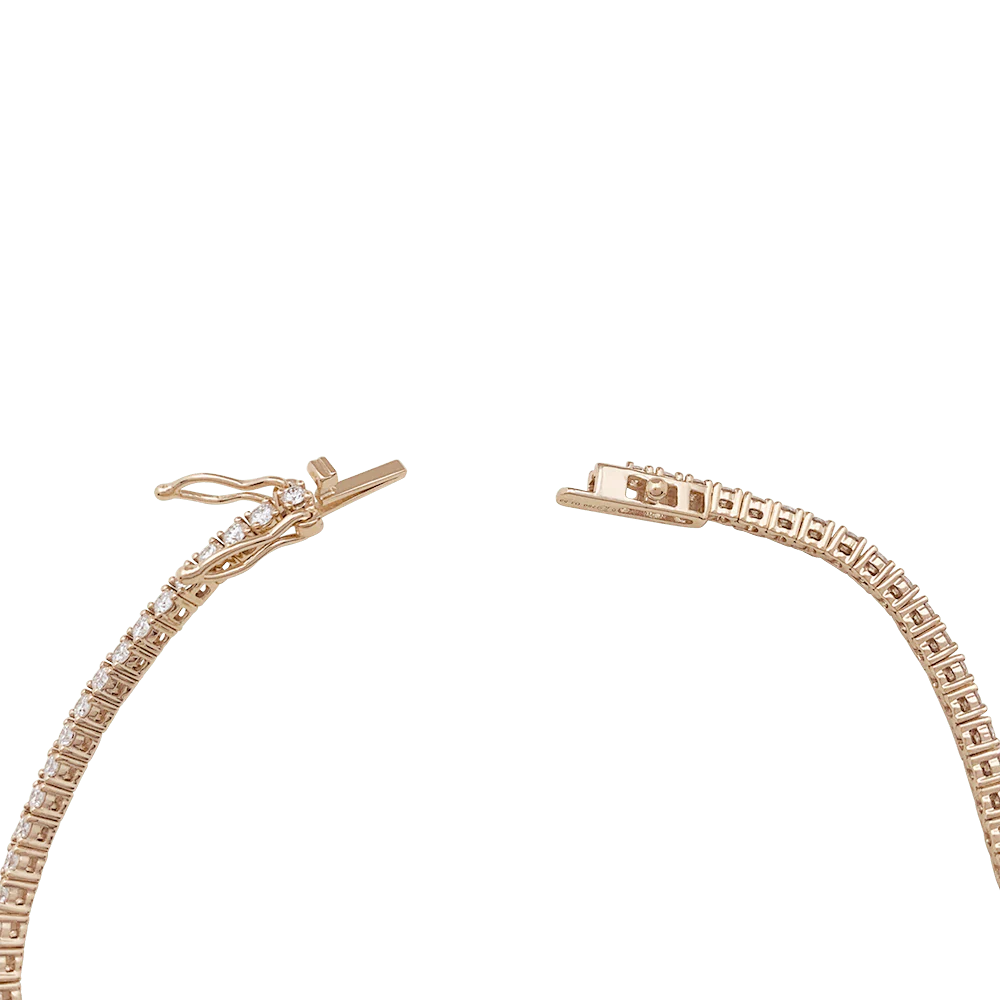 Bracelet tennis line in rose gold, diamonds. - Image 4