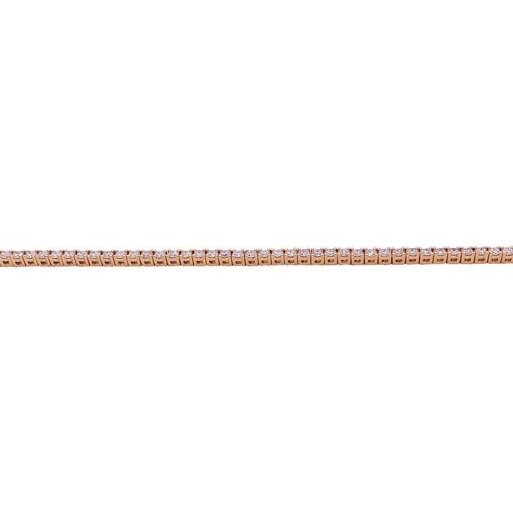Bracelet tennis line in rose gold, diamonds. - Image 5