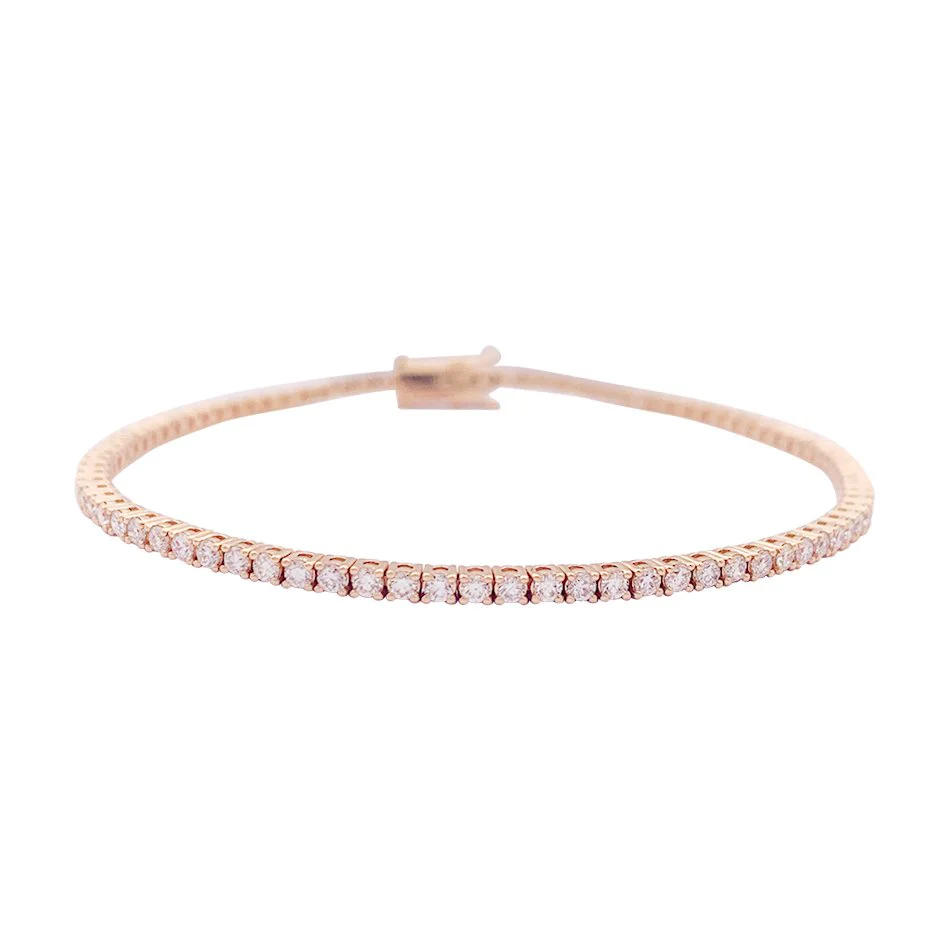 Bracelet Line in rose gold and diamonds