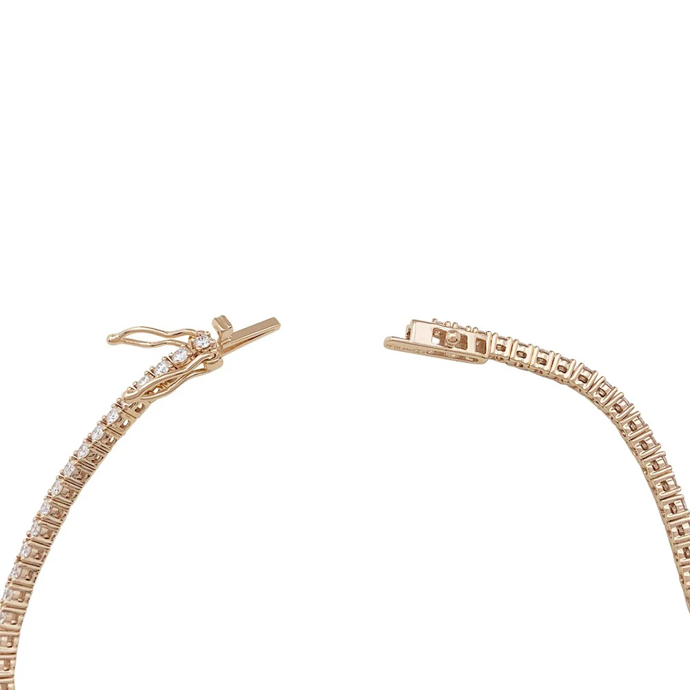Bracelet Line in rose gold and diamonds - Image 4