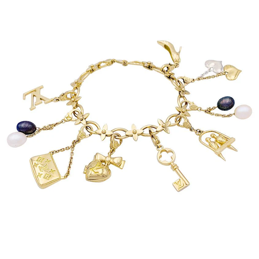 Louis Vuitton bracelet, "Idylle", charms, yellow gold, white gold, pearls.