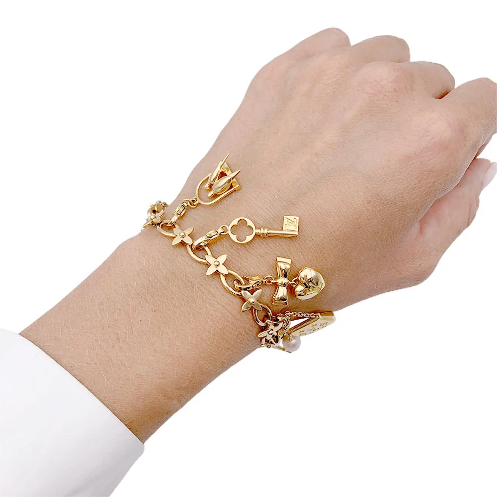 Louis Vuitton bracelet, "Idylle", charms, yellow gold, white gold, pearls. - Image 2