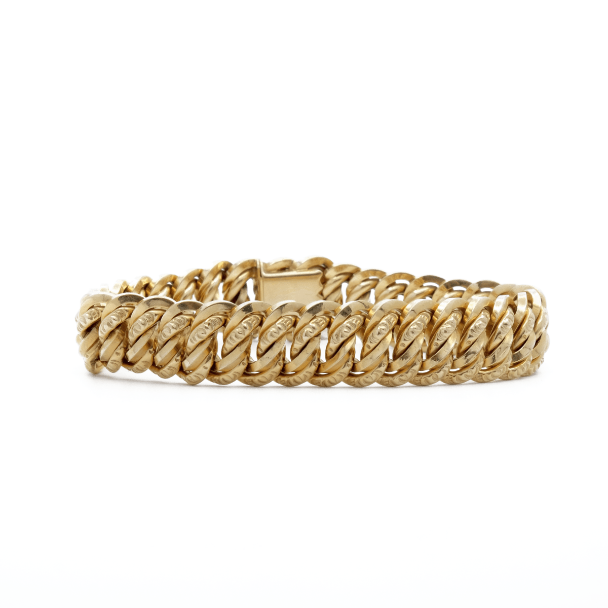 Bracelet maille américaine en or jaune