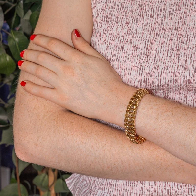 Yellow Gold American Link Bracelet - Image 2