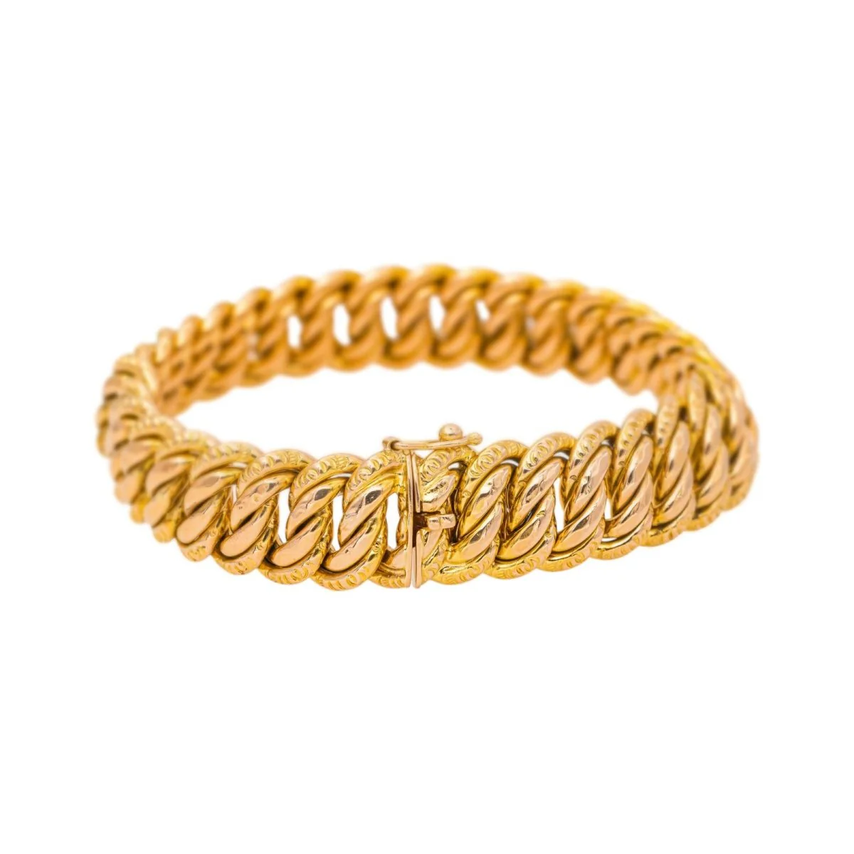 Yellow Gold American Link Bracelet - Image 3