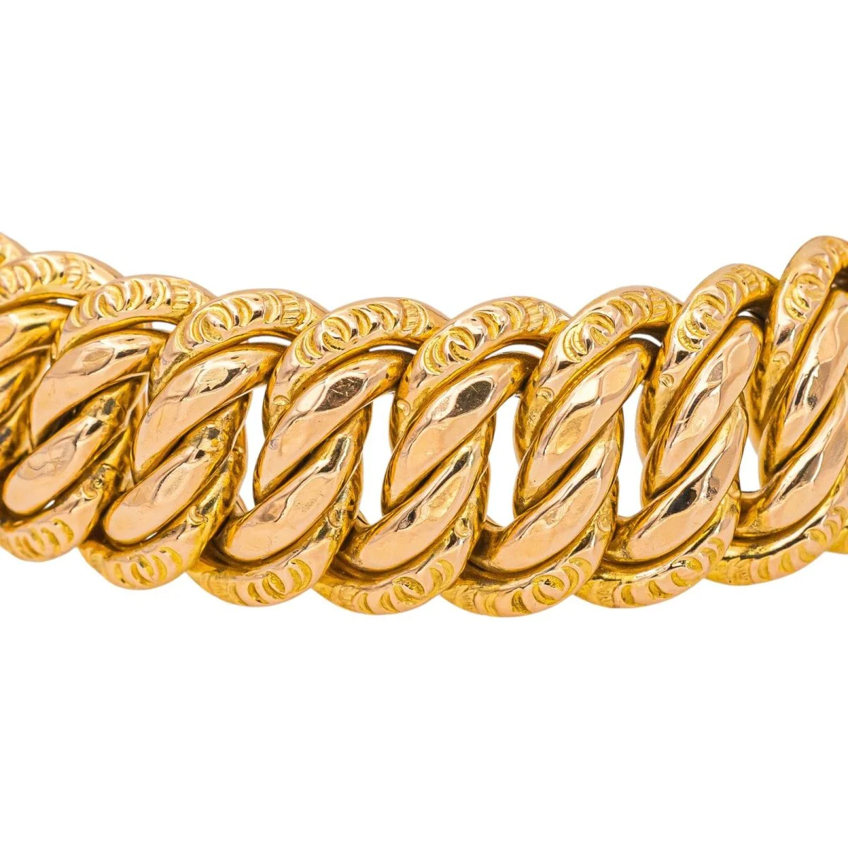 Yellow Gold American Link Bracelet - Image 5